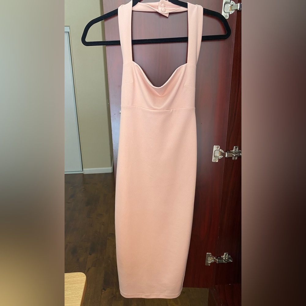 Nookie Strapless Dress in Blush Pink